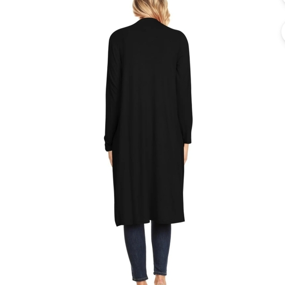 Terra & Sky Women's Black Open Front Cardigan - Picture 3 of 13